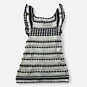 Forever 21 Crochet Mini Dress in Cream and Black